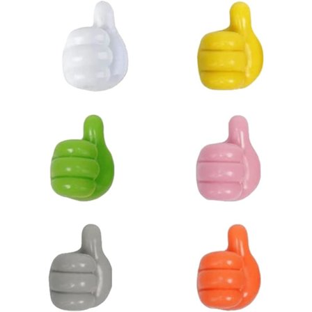 6 stk. selvklæbende vægkrog, selvklæbende kroge til viskestykker, selvklæbende krog til vægmontering, multifunktionel tommelfingerkrog til køkken, 