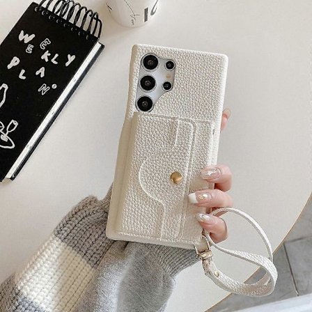 Kompatibelt med Samsung Galaxy S25 Ultra Skal Spegeldesign PU Läder Baksida med Kortfack, Handledsrem Multicolor