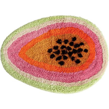 Passionsfruktsformad Matta Frukt Badrumsmatta Områdesmatta Halkfri Badrumsdörrmatta Mjuk Tecknad Badrumsmatta för Sovrum Kök Heminredning (47 x 65 cm)