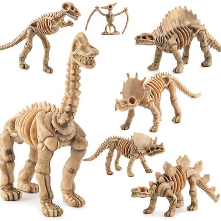 QU/12 stk Dinosaur Skjelett Fossiler Blandede Bein Figurer Leker Barn Julegave 2025:e