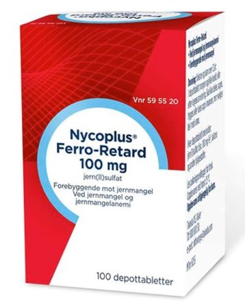 Nycoplus Ferro-Retard 100mg depottabletter 100 stk