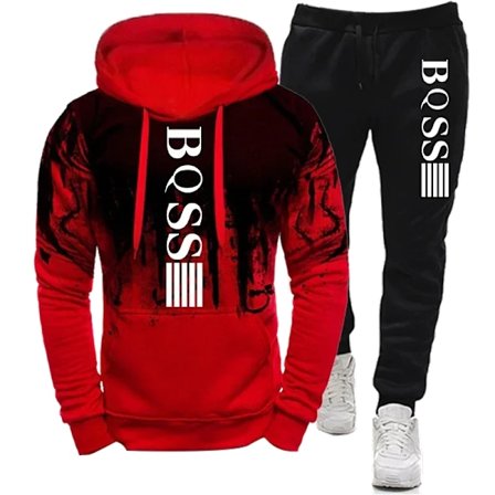 Mænds Hoodies til Mænd Tøj Splash Ink Sweatshirt Sæt Mand Tracksuit Bukser Sæt Ny i Hoodies & Sweatshirts Sportsdragt Sæt Rød