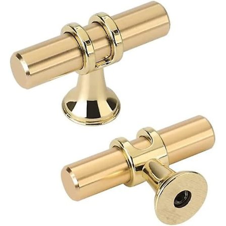 Sæt med 6 Skabshåndtag Køkkenskabshåndtag Guldhåndtag - Guld Køkkenhåndtag Skuffehåndtag Zinklegering Enkelt Hul