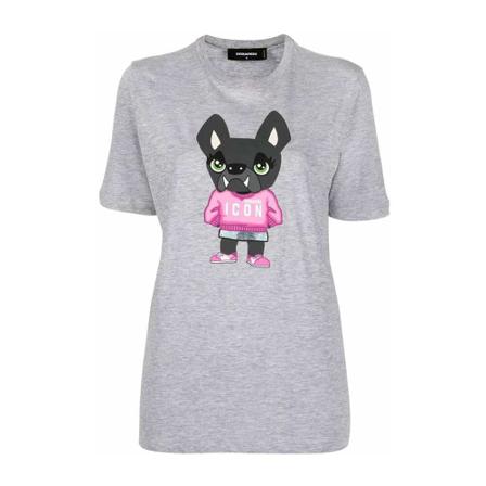 Dsquared2, T-Shirts Grijs, Dames, Maat:S