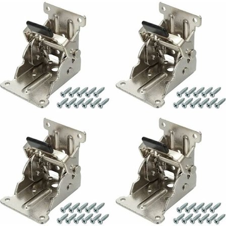 4-pakning selvlåsende sammenleggbare hengsler, metallplate sammenleggbare brakettforlengelseslåser, sammenleggbare benbeslag for bord seng sofa 