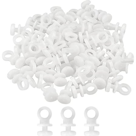 100 stk gardinskinner, hvide plastikgardinkroge, gardinkroge til campingvogn, hvide plastikgardinskinner