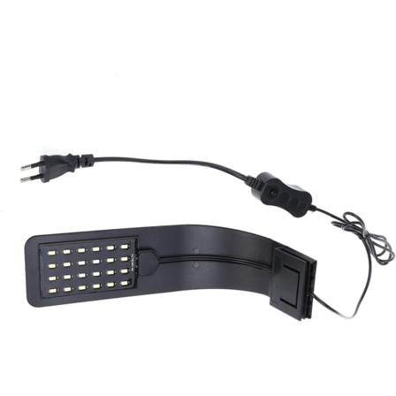 Aquarium LED Light Ultra Thin Fish Tank Clip Light för växt (svart, blått ljus) - Perfet