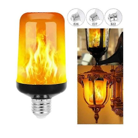 B22/E12/E14/E27 LED Flämtande Låglampa Brinnande Eldeffekt Nattlampa [DB] b22 Gult ljus