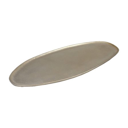 Dekorativt aluminiumsbakke, 59x27x1 cm, champagne
