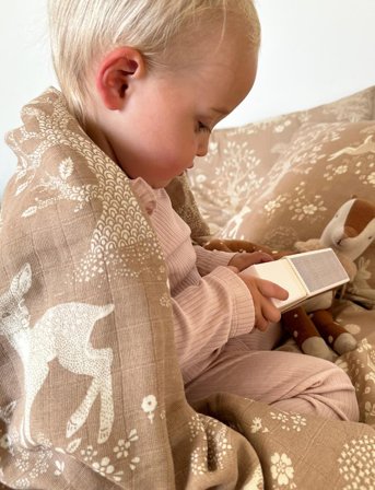 Majvillan Summer Fields Brown Muslin Blanket 130X180 Cm - Beige - 130X180CM