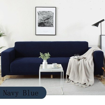 IC Sofftrekk Stretchtrekk med to trekk 1 stk (Love Sofa Mørkblå