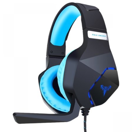 Gaming headset Blå LED-belysning Variabel huvudband