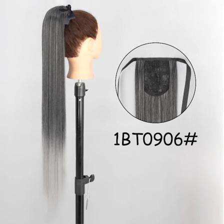 34 Inches Syntetiska Ponytail Hår Förlängning Clip I Falska Peruk Hårpiece Blond Omslag Runt Pigtail Lång Smink Overhead Pony Tail 27/613# 34inches 