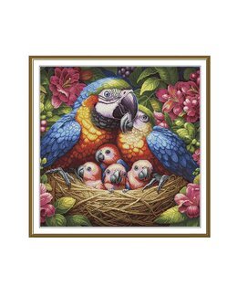 Kirjontapakkaus Taulu Värikäs perhe-Nova Sloboda