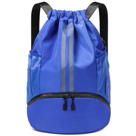 Dragkedja Gym Bag, Stor Sport Ryggsäck String Sim Dragkedja PE Väskor för Kvinnor Män, Resa Strand Skola Väska med Vattentät