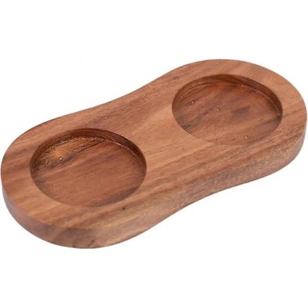 (pow yeah!)Brickbord i akaciaträ för salt- och pepparkvarnar, designat för att skydda matbordet