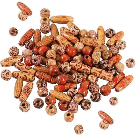 100 Stykker Trykte Treperler Smykkeproduksjon DIY