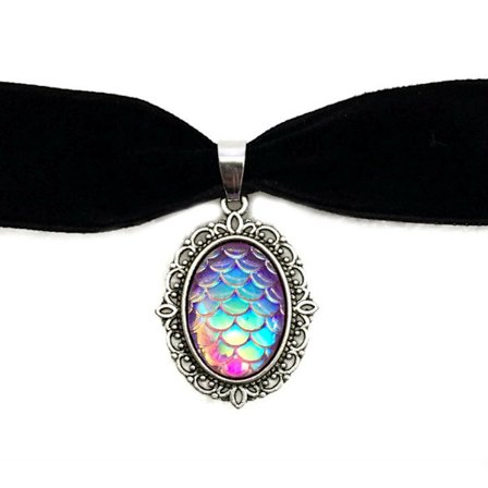 Choker Fjäll LILA Sjöjungfru Drake Drakägg Fantasy Dragon