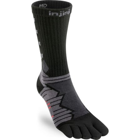 Injinji Ultra Run Crew Men workout socks Black S