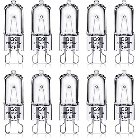 G9 Halogenpærer 25W, 230V, 10-pak