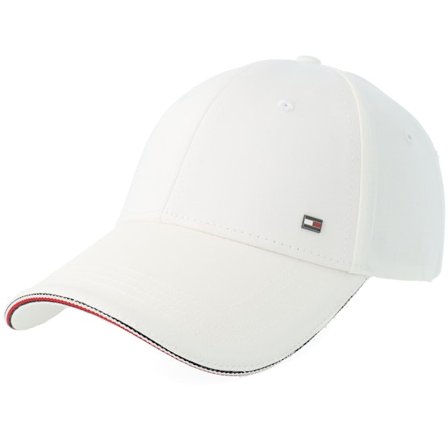 Tommy Hilfiger - Corporate Cotton 6 Panel Cap Optic White Adjustable Adjustable White Cap - @ Hatstore