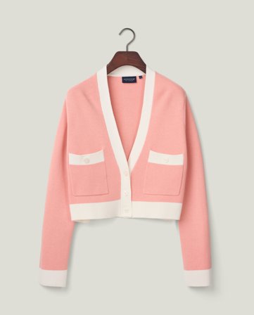 Lexington Half milano knitted cardigan, light coral