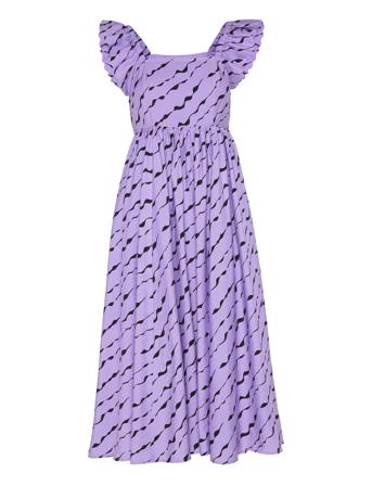 Slflara Scallop Sleeve Midi Dress G Knälång Klänning Lila Selected Femme