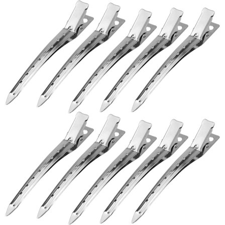 Frisør hårklemme 24 stykker 9cm sølv metall hårklemmer hårnåler spenner styling for frisørsalong