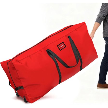 Rullende opbevaringspose til juletræer, passer til 2,3 meter kunstige træer, 600D Oxford vandtæt kraftigt lærred, stor julekasse med hjul