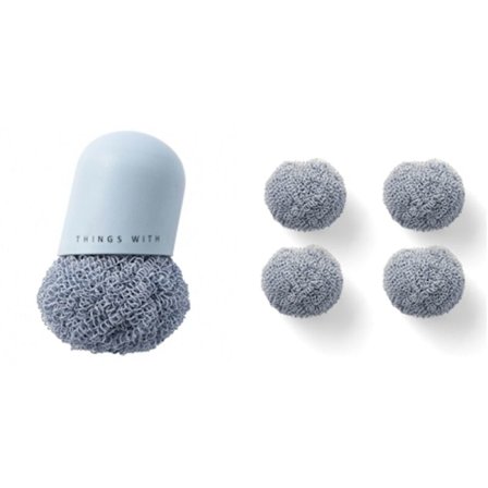 Husholdningskedel Opvaskebørster Køkken Badeværelse Rengøringsbørste Aftagelig Rengøringskugle med Håndtag Rengøringsværktøj B