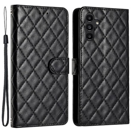 Toimiva rombinen lompakkokotelo Samsung Galaxy A35 - Musta