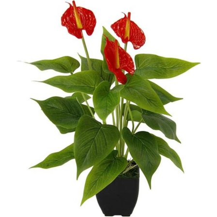 Konstgjord Anthurium-växt i kruka Exotisk Anthurium Flamingo-blomma