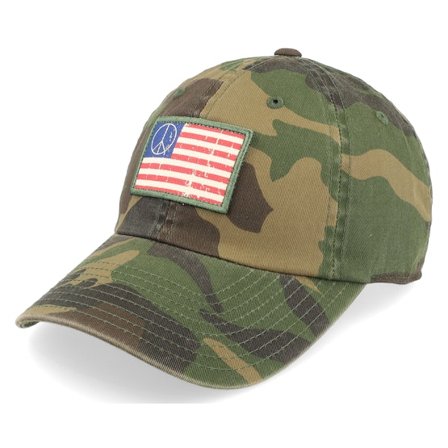 American Needle - Camo unconstructed Caps - USA Ballpark Patch Peace Camoflage Dad Cap @ Hatstore