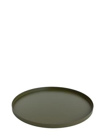 Tray Circle 400X20Mm Home Decoration Decorative Platters & Bowls Grøn Cooee Design