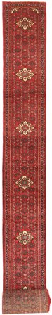 Hosseinabad Rug Oriental Runner Red/Brown (Wool, Persia)