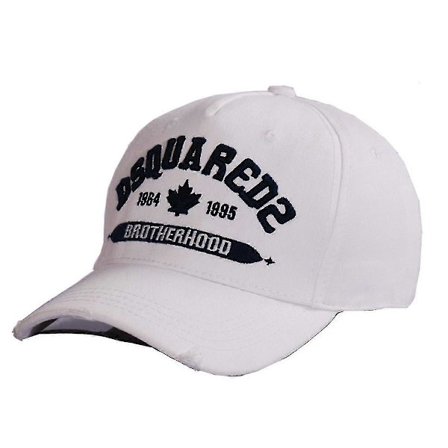 [LCS] Herr Baseballkeps Bomull Peak Keps Herr Casual Sportkeps Broderi Bokstäver Dsquared2 Vit