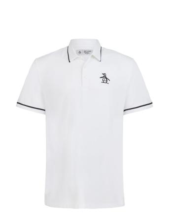 Heritage Piped Polo With Over D Logo Original Penguin Golf White