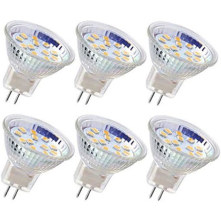 6 stk. Mr11 LED-pærer Gu4 Spotlight 3w 18 lysdioder Halogen 20w Ikke-dimbar Ekvivalent 12v Ac/dc (varmhvit)