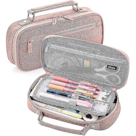 Pencil Etui med Stor Kapacitet til College, Skole, Kontor, Stor Blyantspose til Piger, Drenge og Teenagere