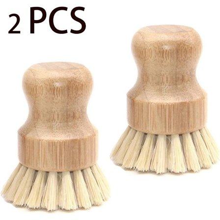 Oppvaskbørster, Oppvaskbørste laget av naturlig sisal, Ikke skitne til hendene dine, 2 stk, Brukes til gryter og panner
