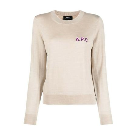 A.p.c. - Stickade Tröjor & Koftor - Beige - Dam - Storlek: M, Dam, Storlek: M