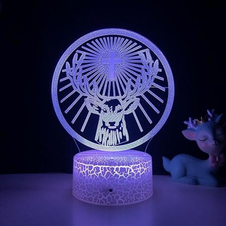 Justup Jagermeister nattlys med 16 farger og fjernkontroll, 3D-illusjonslampe, dekorativt festlys for barnerom - Crack Seat