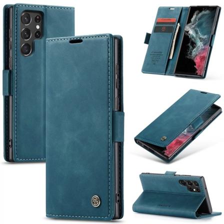 CaseMe Slim Plånboksfodral Samsung Galaxy S22 Ultra Blå