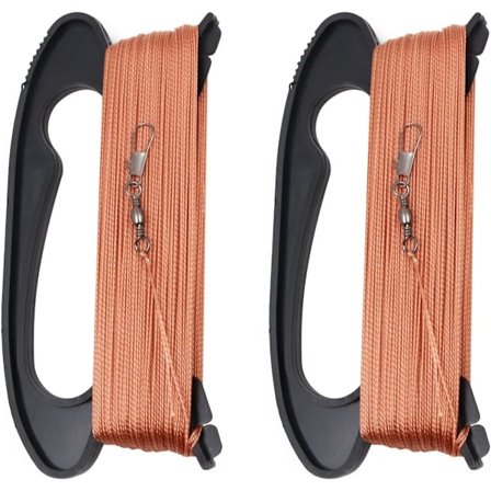 Drakspole Flygande Draksnöre med Omlindningsbräda Flygande Draklina 100 m 2-pack (Svart)