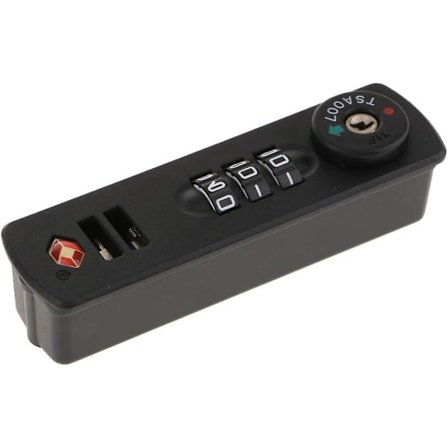 1 X TSA007 Kombinasjonshengelås for bagasje og kofferter 3 sifre (mange forskjellige kombinasjoner) - Svart