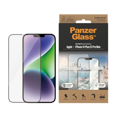 Panzer Anti-Reflective iPhone 14 Plus | 13 Pro Max Ultra-Wide Fit w. EasyAligner Screen Protector PanzerGlass - High quality tempered glass screen 
