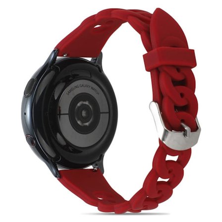 Silikonarmband med cirkelformad länk Samsung Galaxy Watch 5 / 5 Pro / 4 - Vinröd