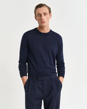 GANT Herren Rundhalspullover aus Leinengemisch (4XL)