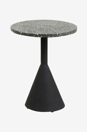 Kave Home - Sidobord Delano Ø 40 cm - Svart - Småbord - Från Homeroom