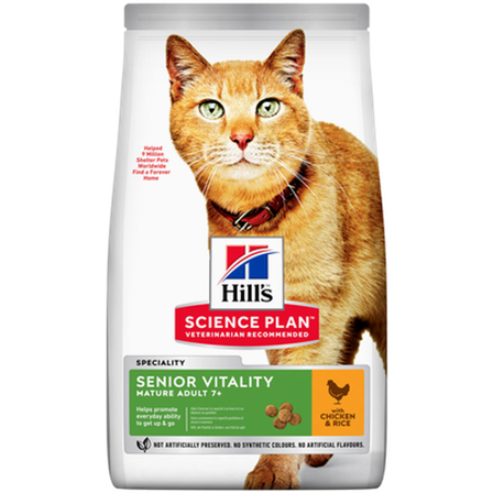 Hills Science Plan - Senior Vitality Adult 7+ Chicken & Rice - Dry Cat Food 1,5 kg - Katt - Kattefôr & kattemat - Tørrfôr for katt - ZOO.no